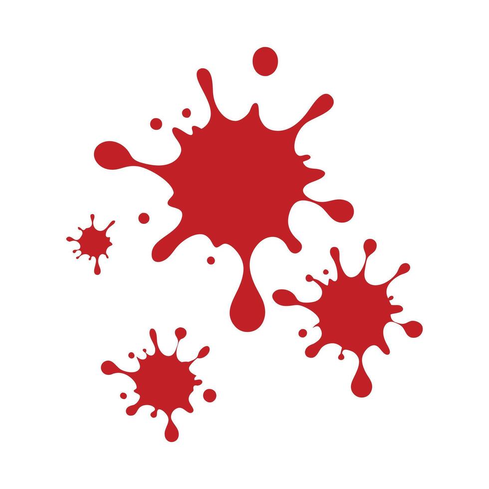 Red Blood Splatter with Drips Isolated Graphic vector