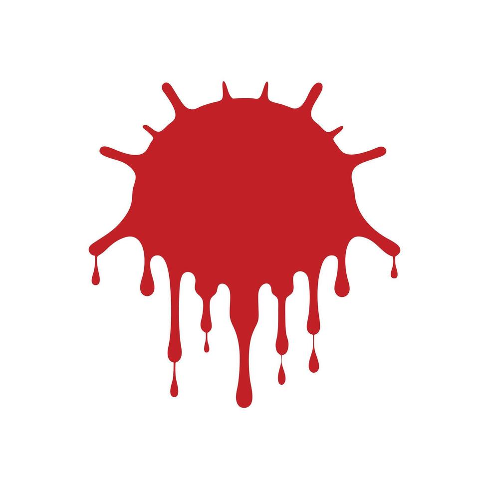 Violent Blood Splatter with Drips Isolated Design vector