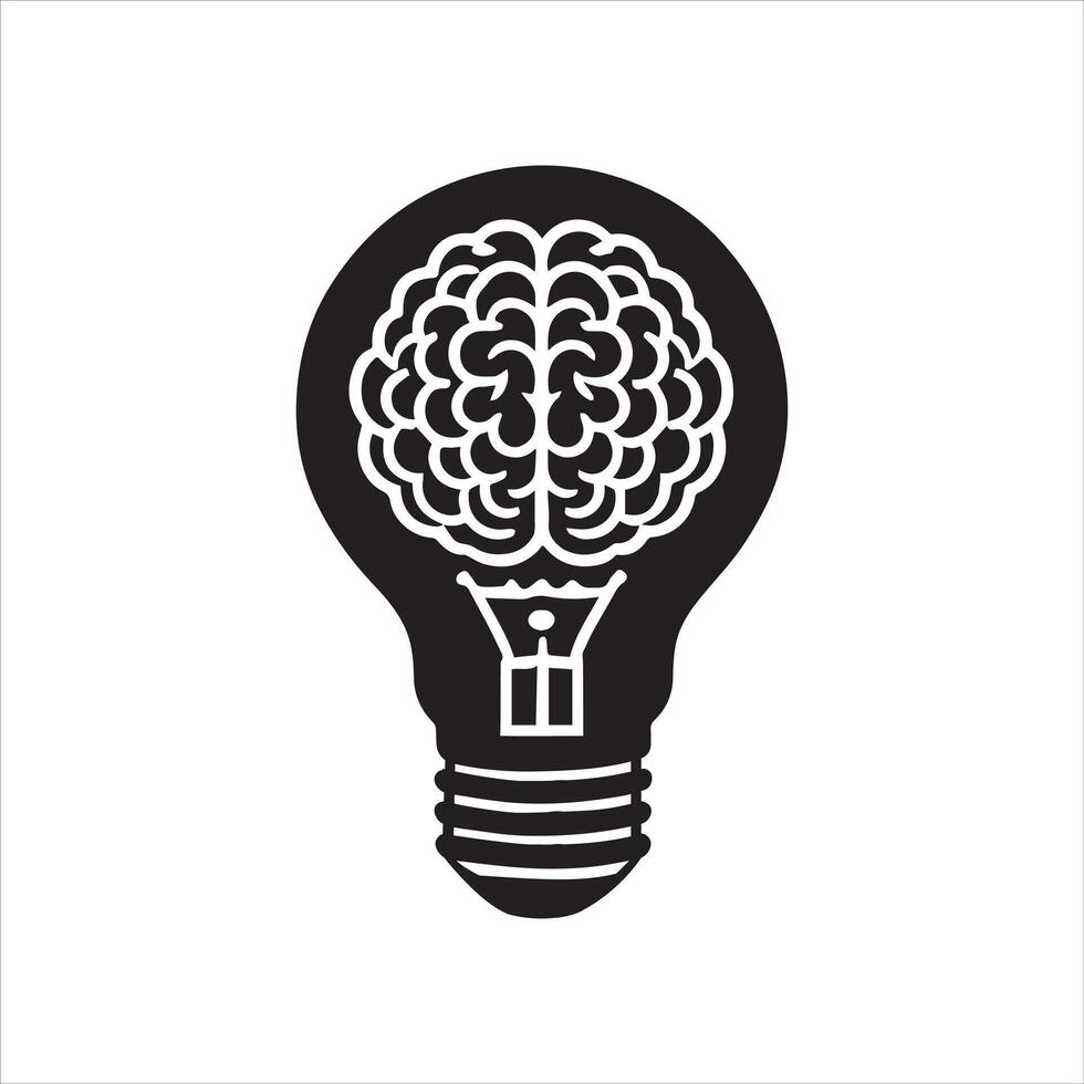 Human Brain Outline Clipart Icon vector