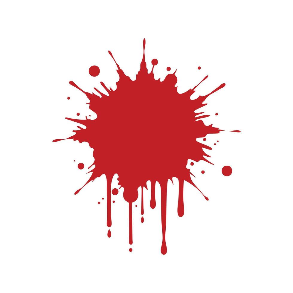 Horror Blood Splatter Dripping Red Clipart vector