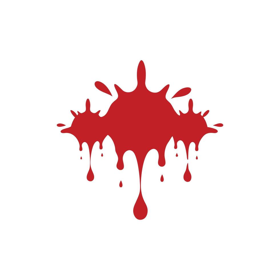 Isolated Red Blood Splatter Dripping Illustration vector