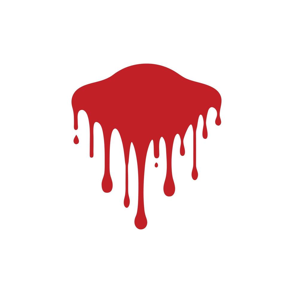 Red Blood Splatter Dripping Clipart Design vector