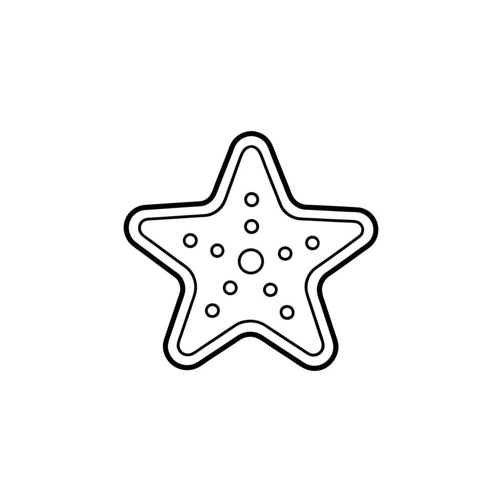 Christmas Gingerbread star Outline vector