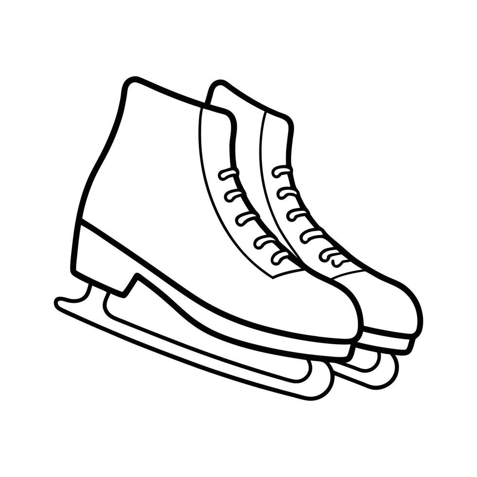 Christmas Ice Skate Outline vector