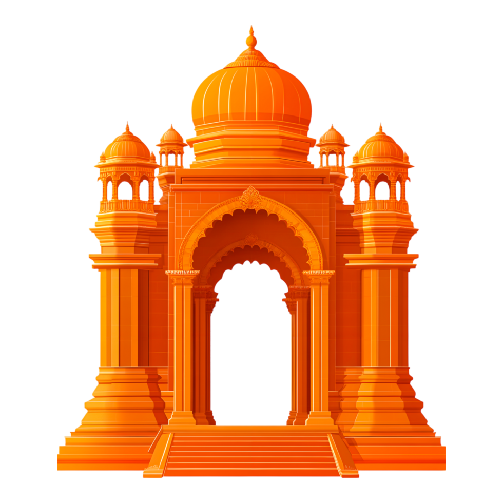 Orange Archway with Dome and Columns Design png