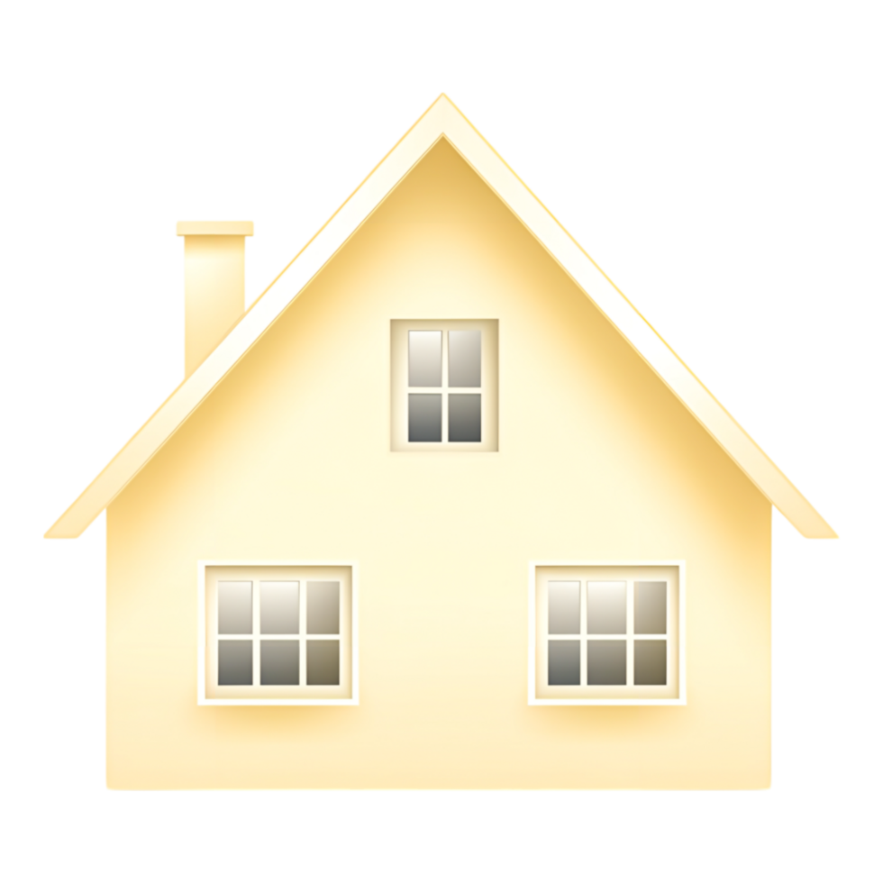 Cozy Yellow Home with Windows and Roof Angle png