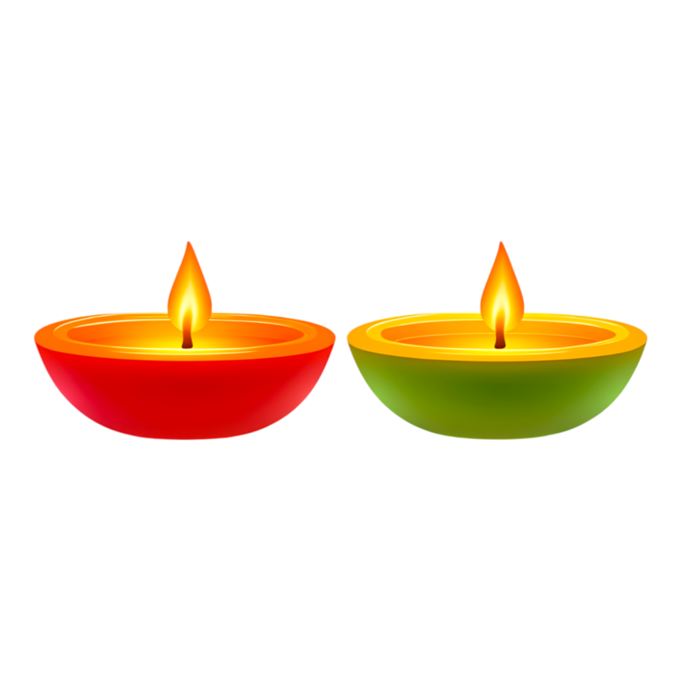 Colorful Candles with Warm Flames png