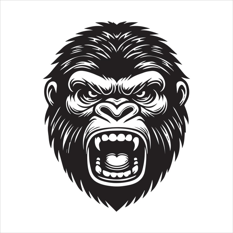 Dynamic Gorilla Face Logo Design vector
