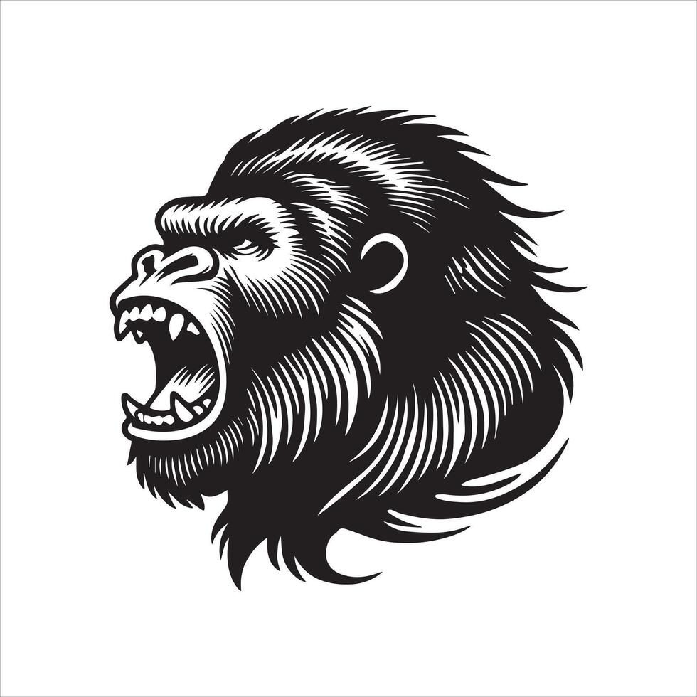 Bold Gorilla Head Logo Design Collection vector