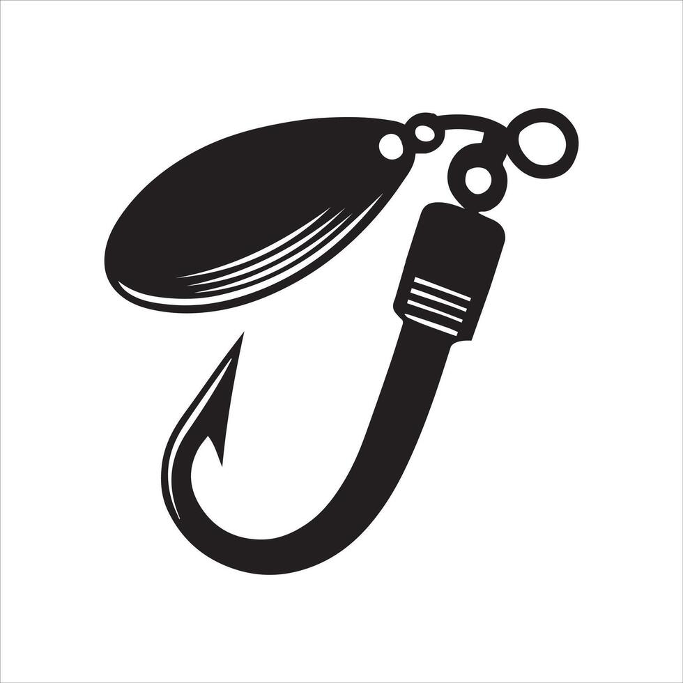 Modern Fishing Hook Silhouette Designs vector