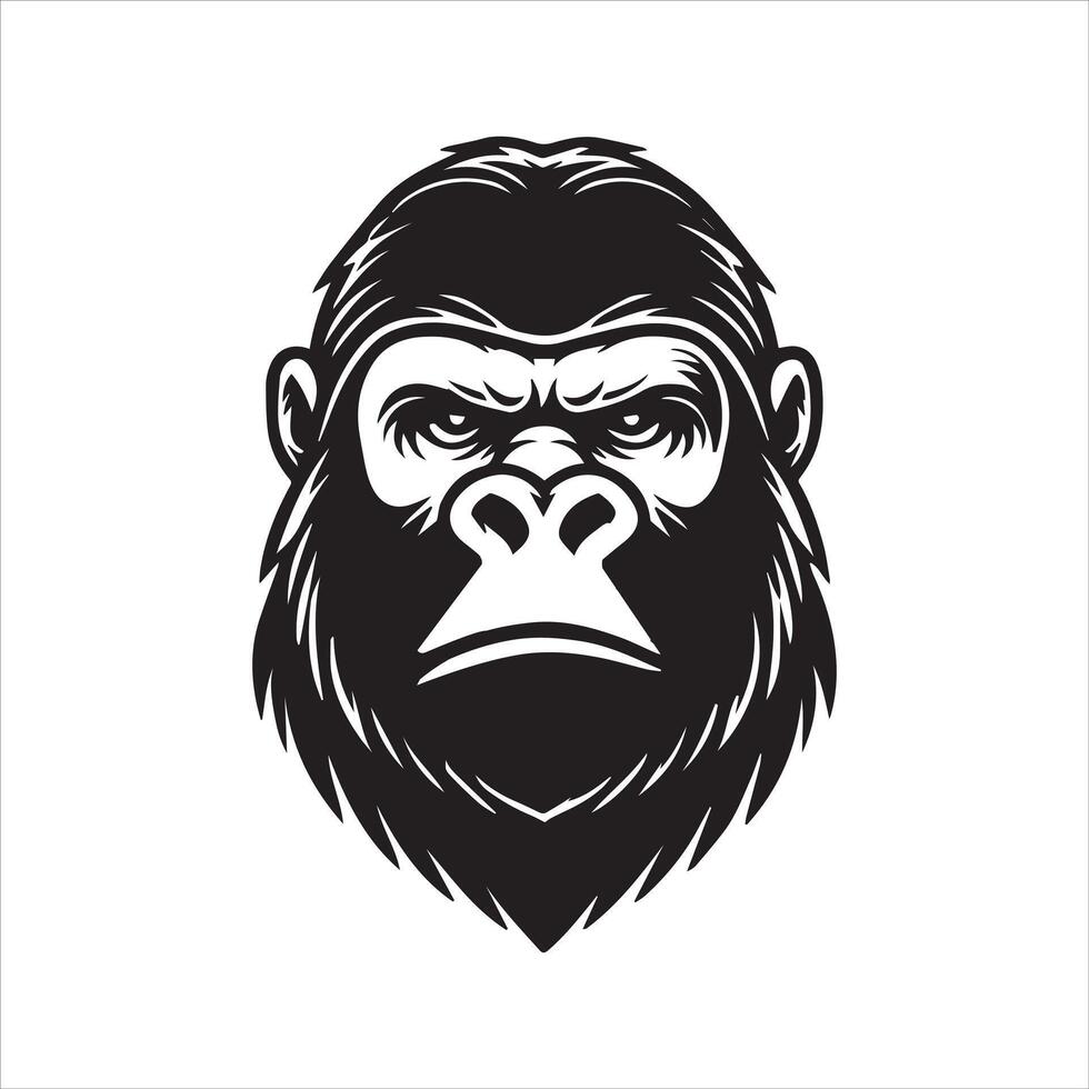 Intriguing Gorilla Head Silhouette Graphics vector