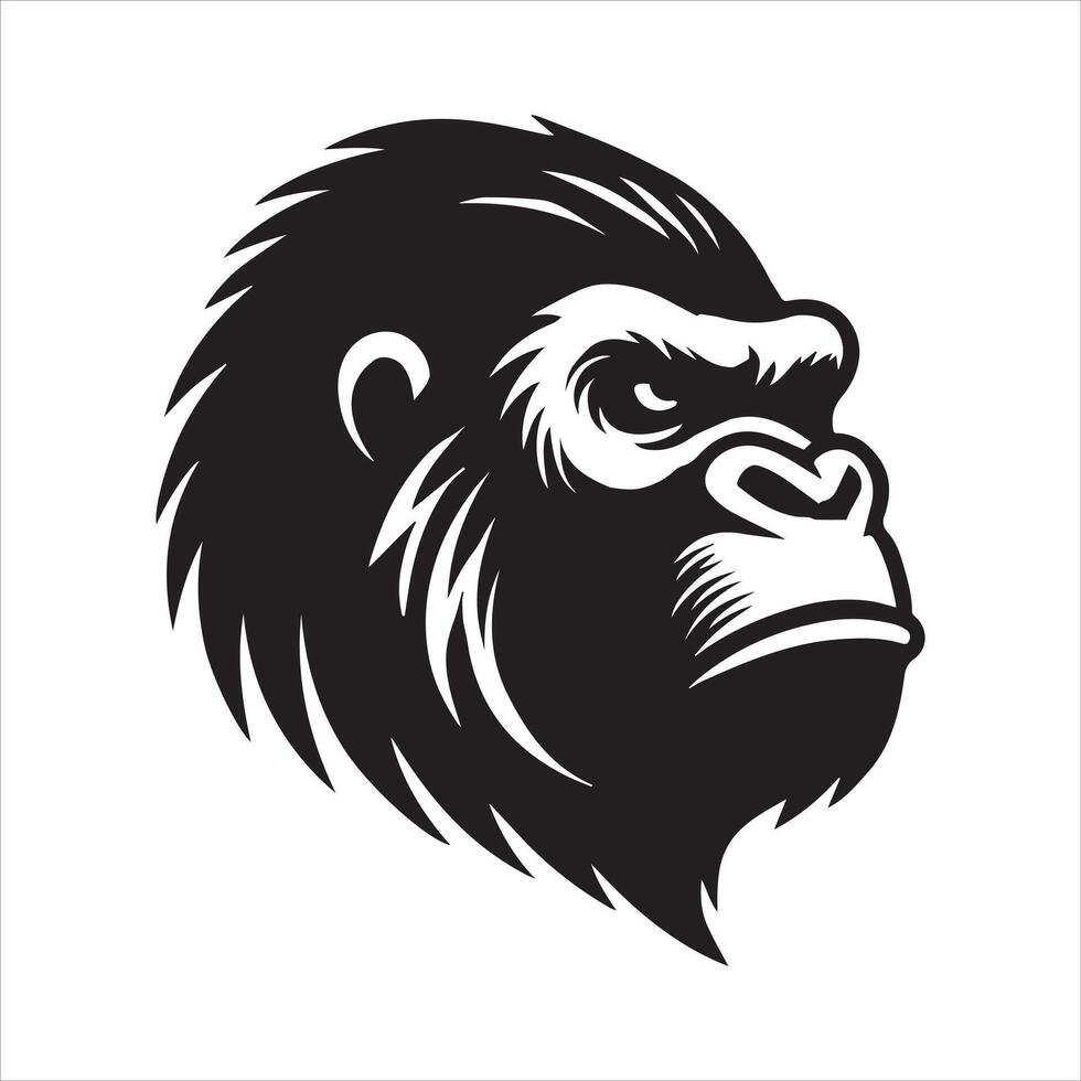 Stylish Gorilla Head Logos and Illustrations vector