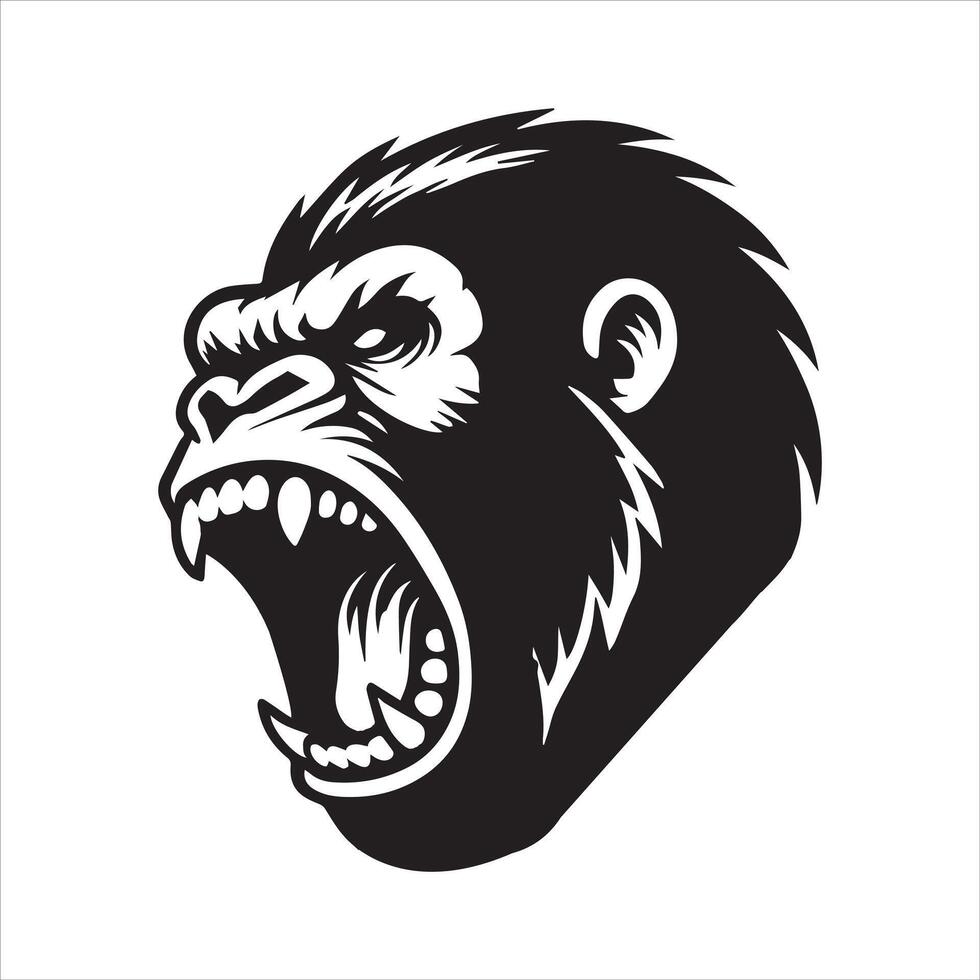 Minimalist Gorilla Silhouette Illustrations vector