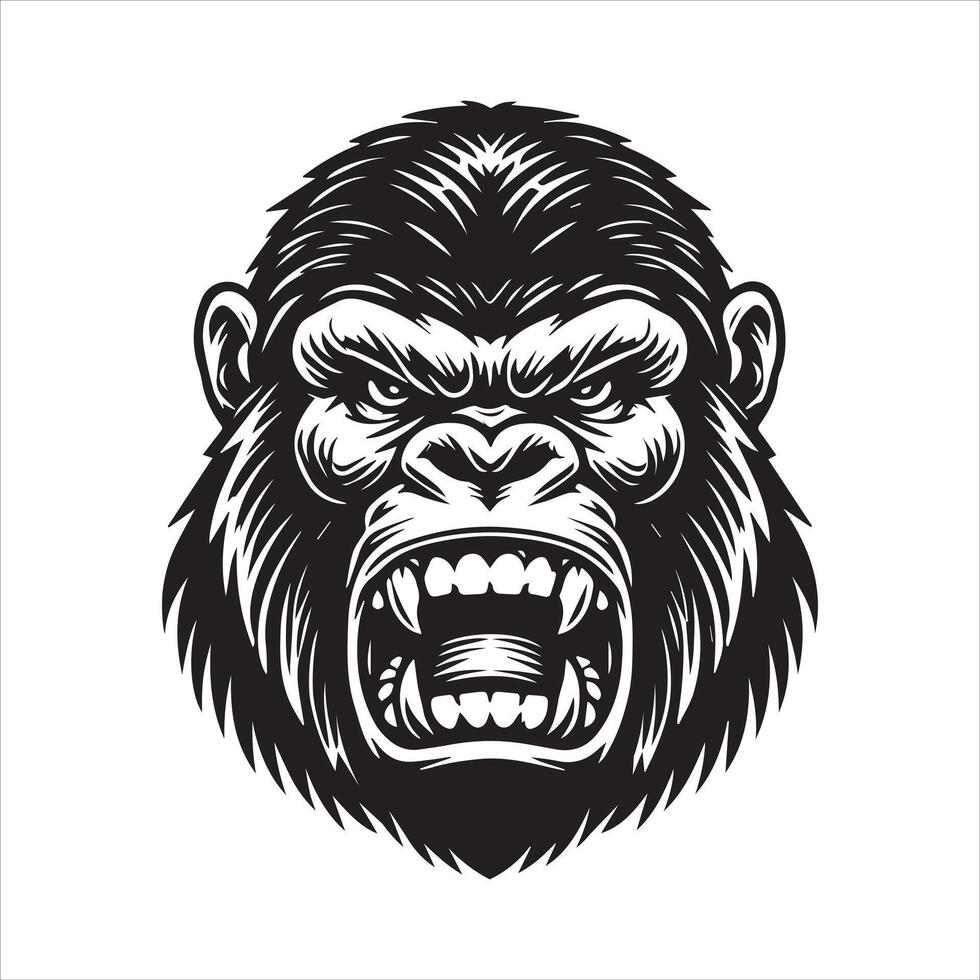 Creative Gorilla Face Illustration Concepts vector