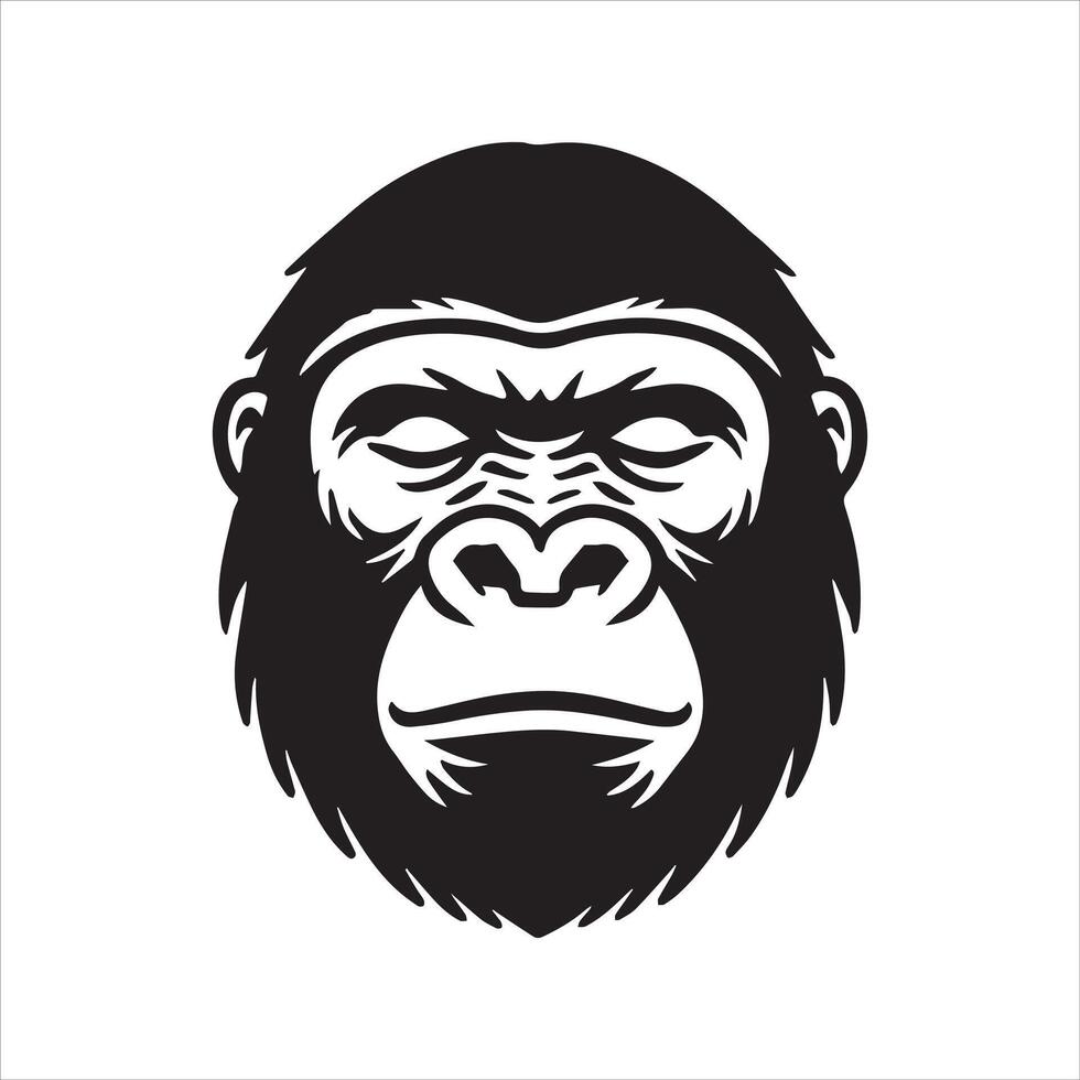 Elegant Gorilla Face Silhouette for Business vector