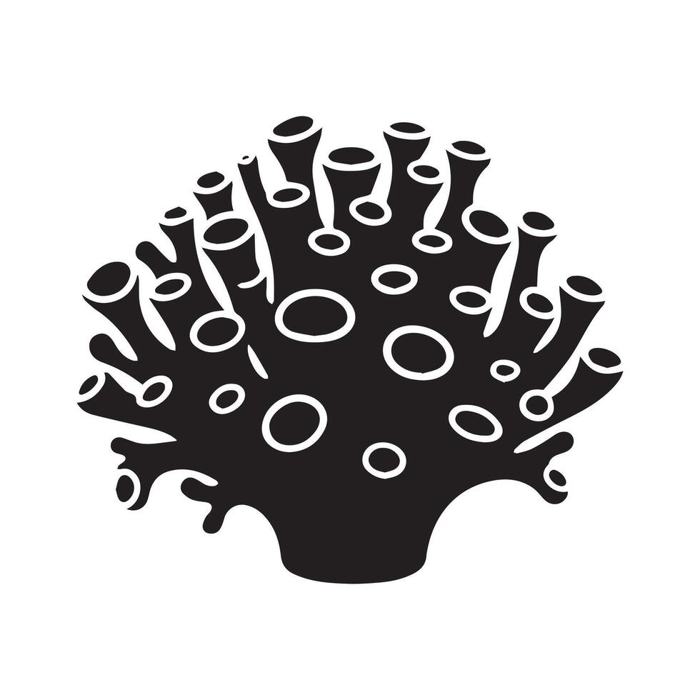 Black and White Sea Life Art Underwater Scene Graphic Design vector