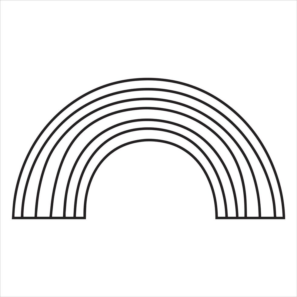 Rainbow Outline Graphic Black and White Silhouette Design vector
