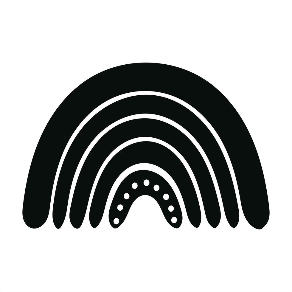 Rainbow Structure Design Black and White Silhouette Art vector