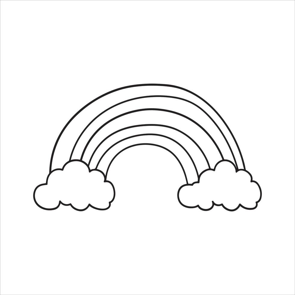 Rainbow Shape Graphic Black and White Silhouette Artwork vector