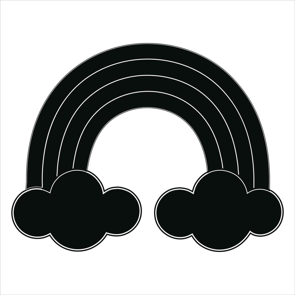 Rainbow Structure Design Black and White Silhouette Art vector