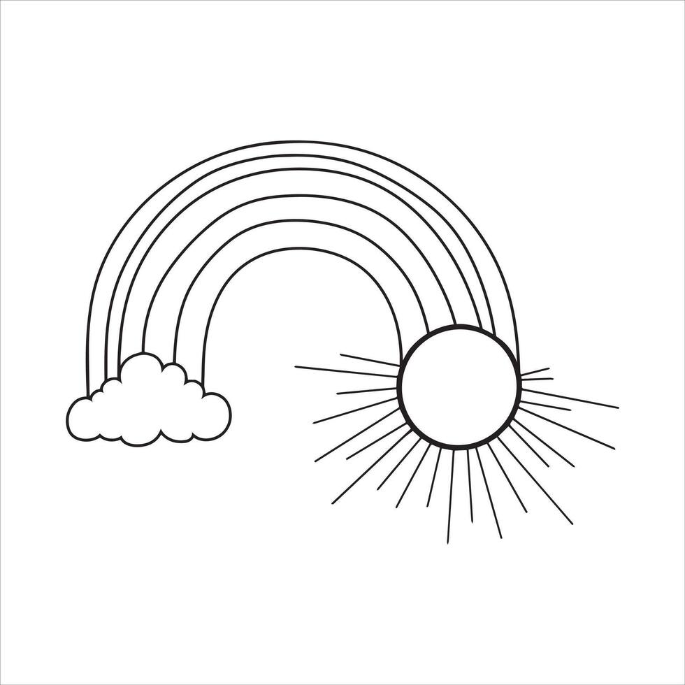 Rainbow Concept Graphic Black and White Silhouette Design vector