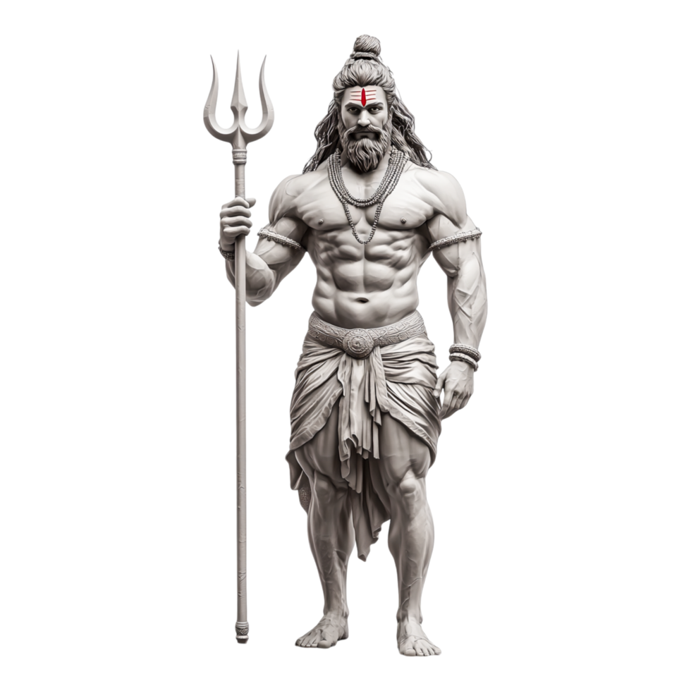 Majestic Divine Figure with Trident Pose png