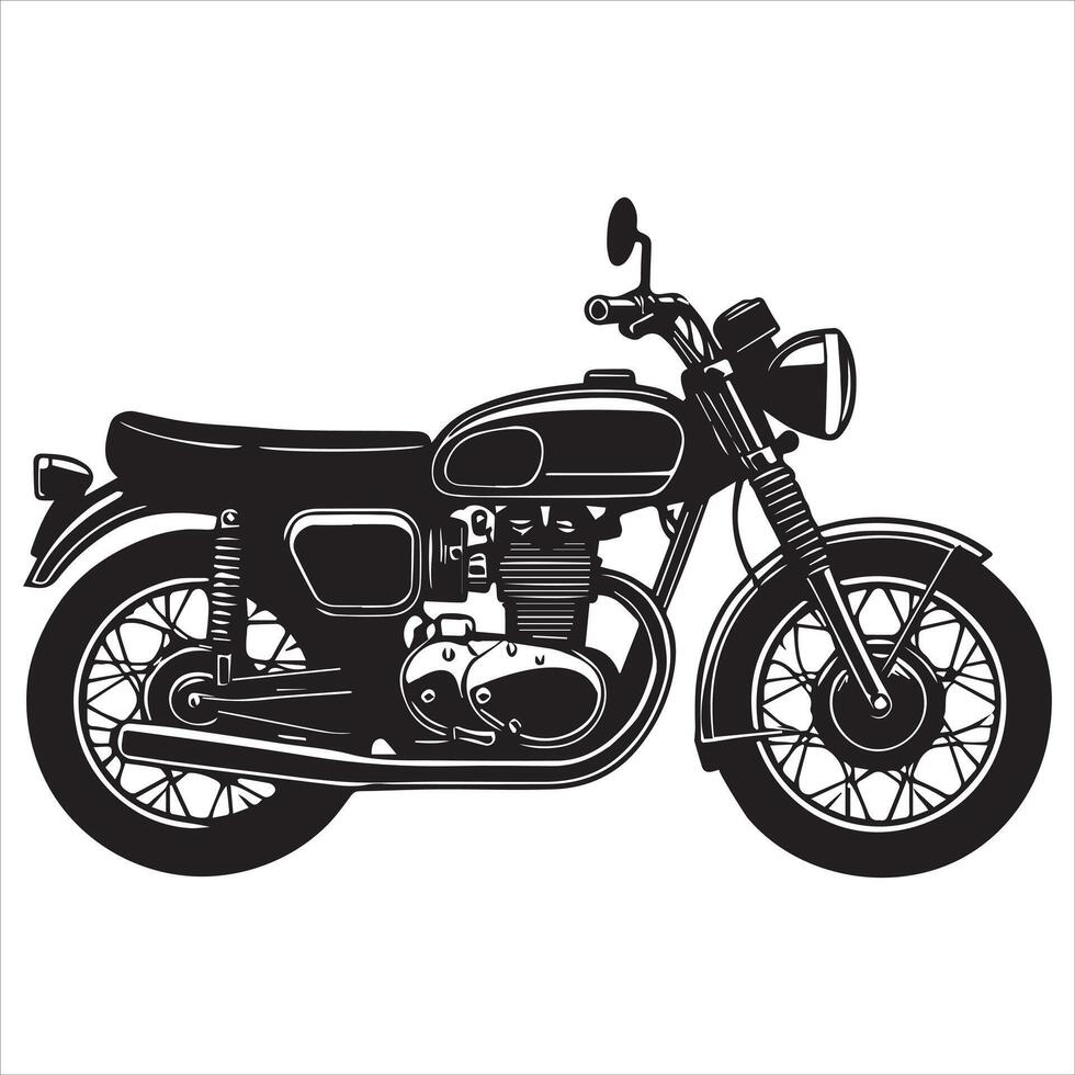 Motorcycle Outline Graphic Vintage Design vector