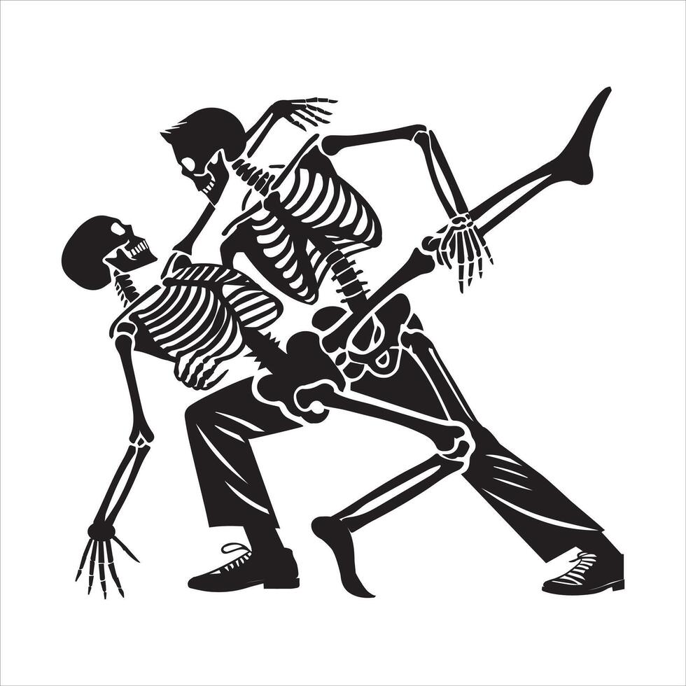 Couple Dance Skeleton Clipart illustration vector