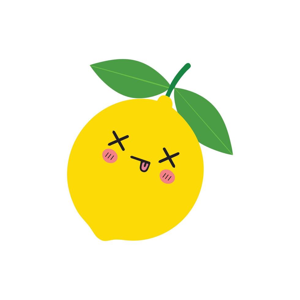 Happy Lemons Kawaii Illustration vector