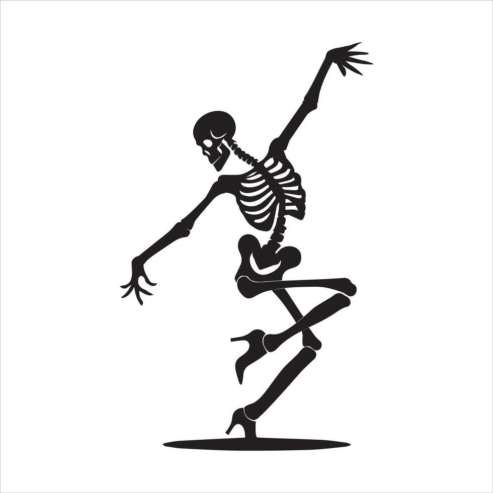 Hilarious Dancing Skeleton Clipart vector