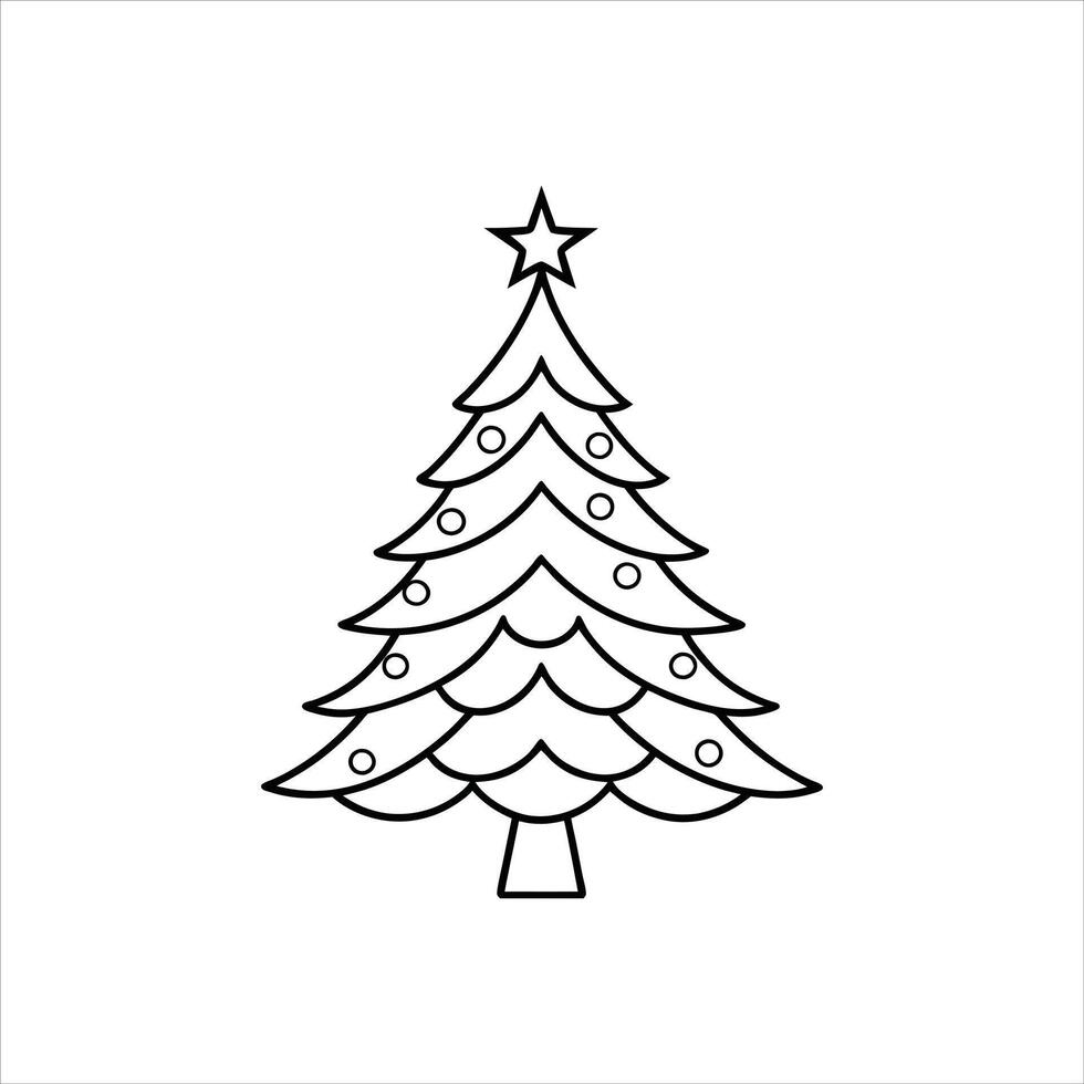 Artistic Black and White Tree Design - Christmas vector