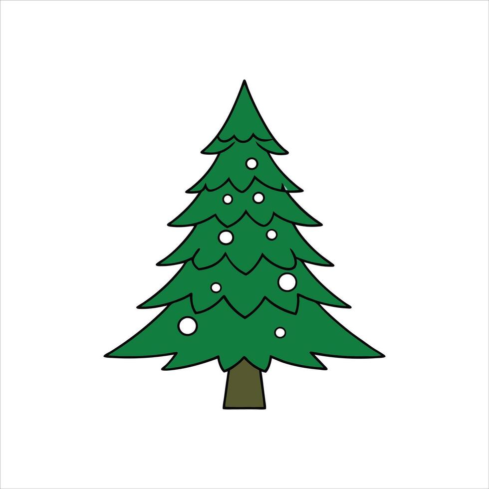 Cheerful Christmas Tree Clipart vector