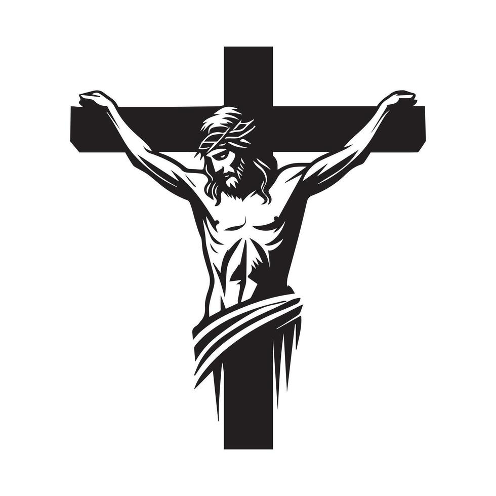 Crucifixion of Jesus ClipArt illustration vector