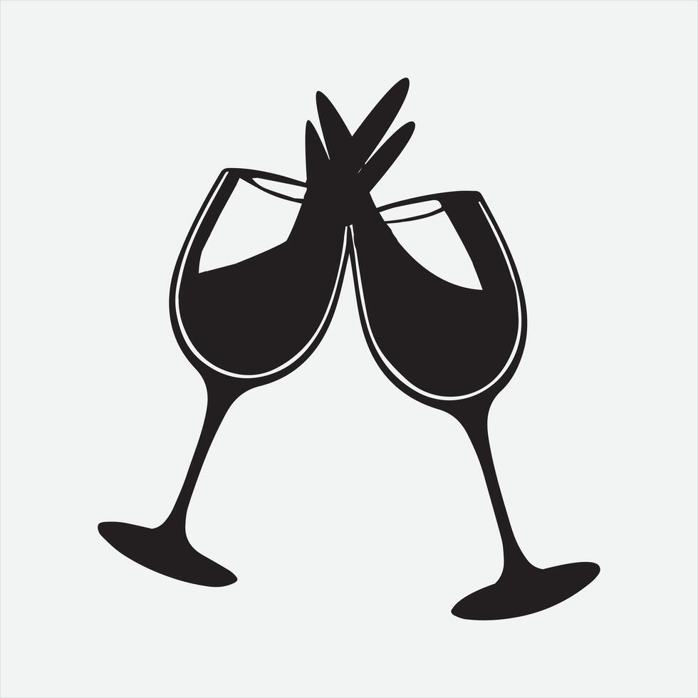Hand Cheers silhouette Design vector