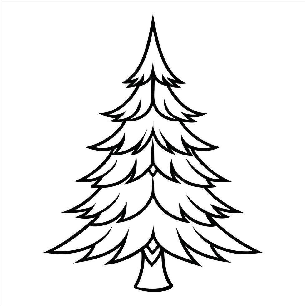 Sketch of a Christmas Tree - Lights Clipart for the Holidays vector