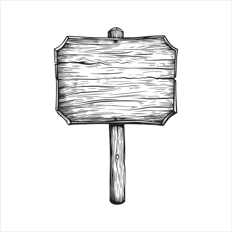 Road Signpost illustration in black and white vector