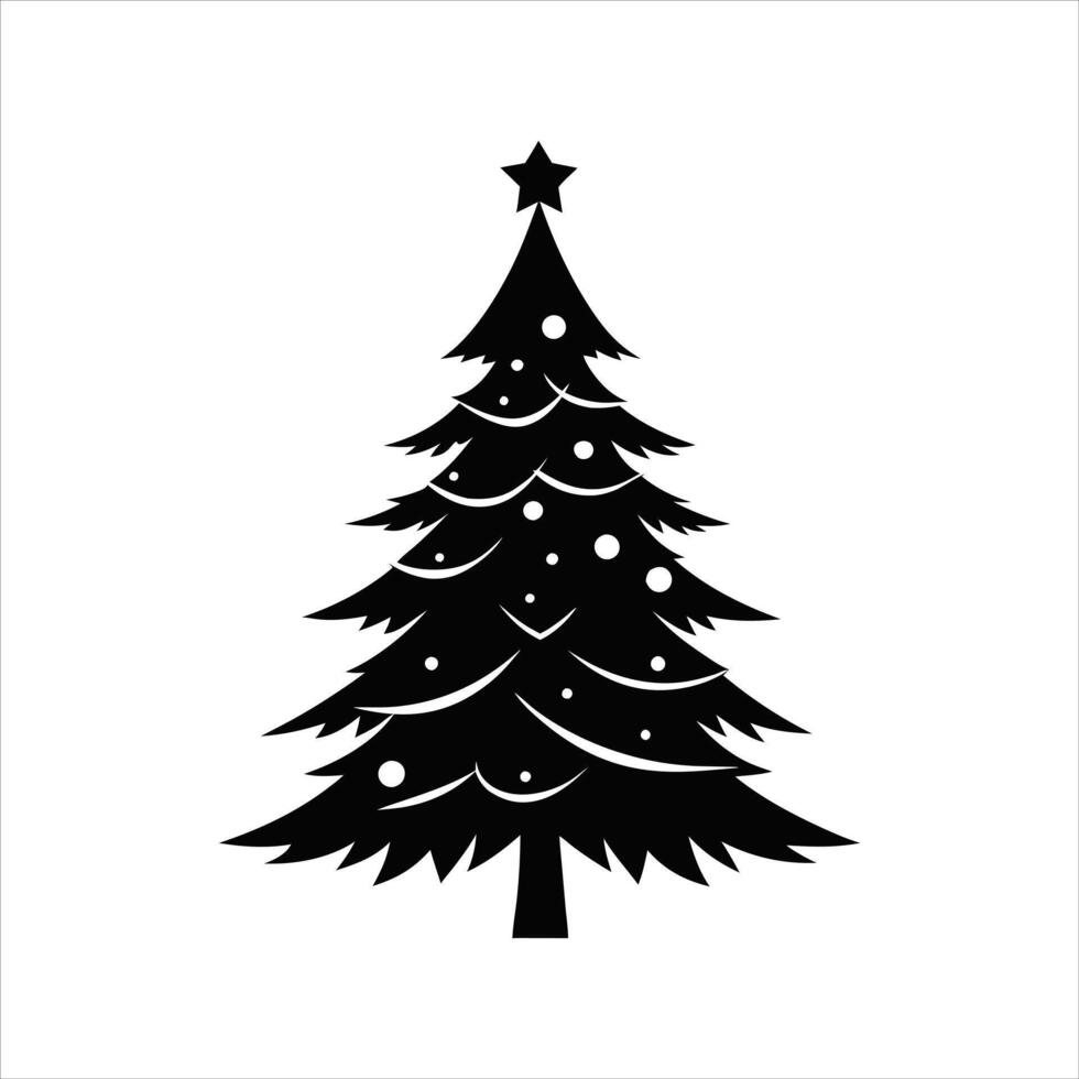 Christmas Tree Design in Black and White for Christmas vector