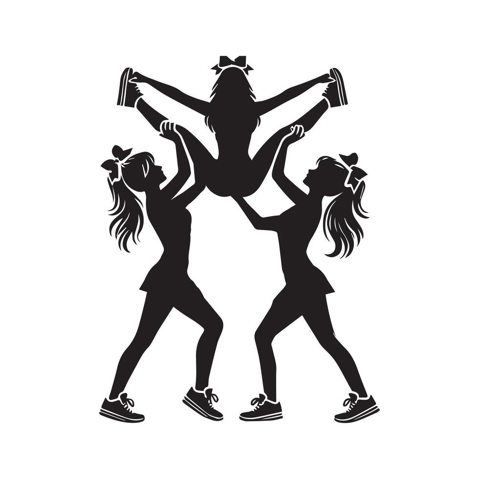 Cheerleader illustration , Cheerleading Silhouette Graphic vector