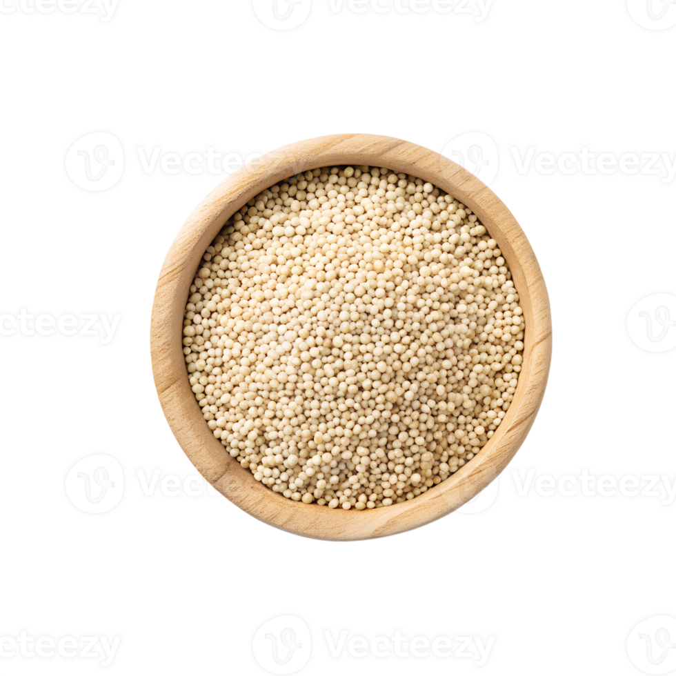 Quinoa in a wooden bowl png