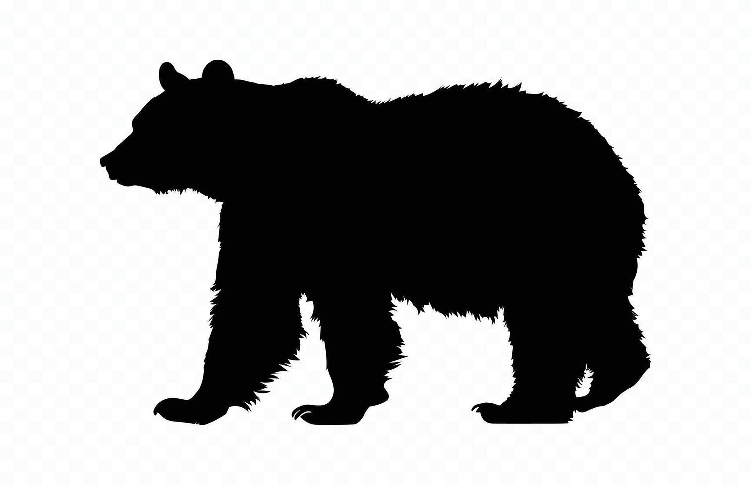 Bear Walking Silhouette Clipart vector