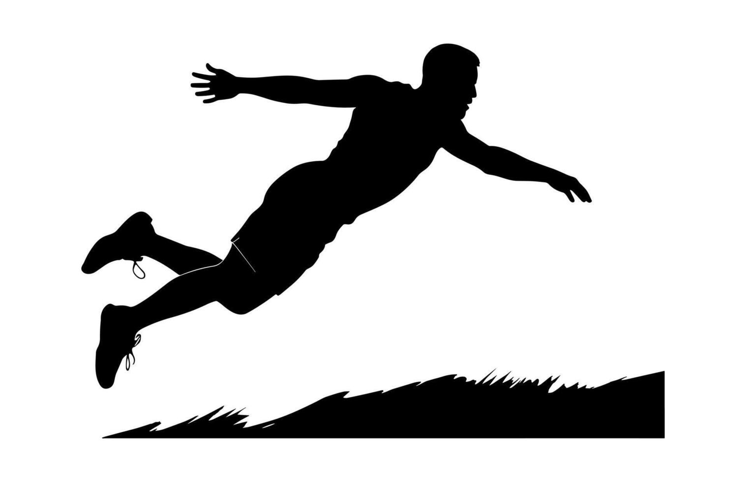 Long Jump Silhouette Clipart vector