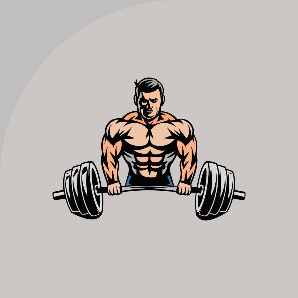 body builder logo vector