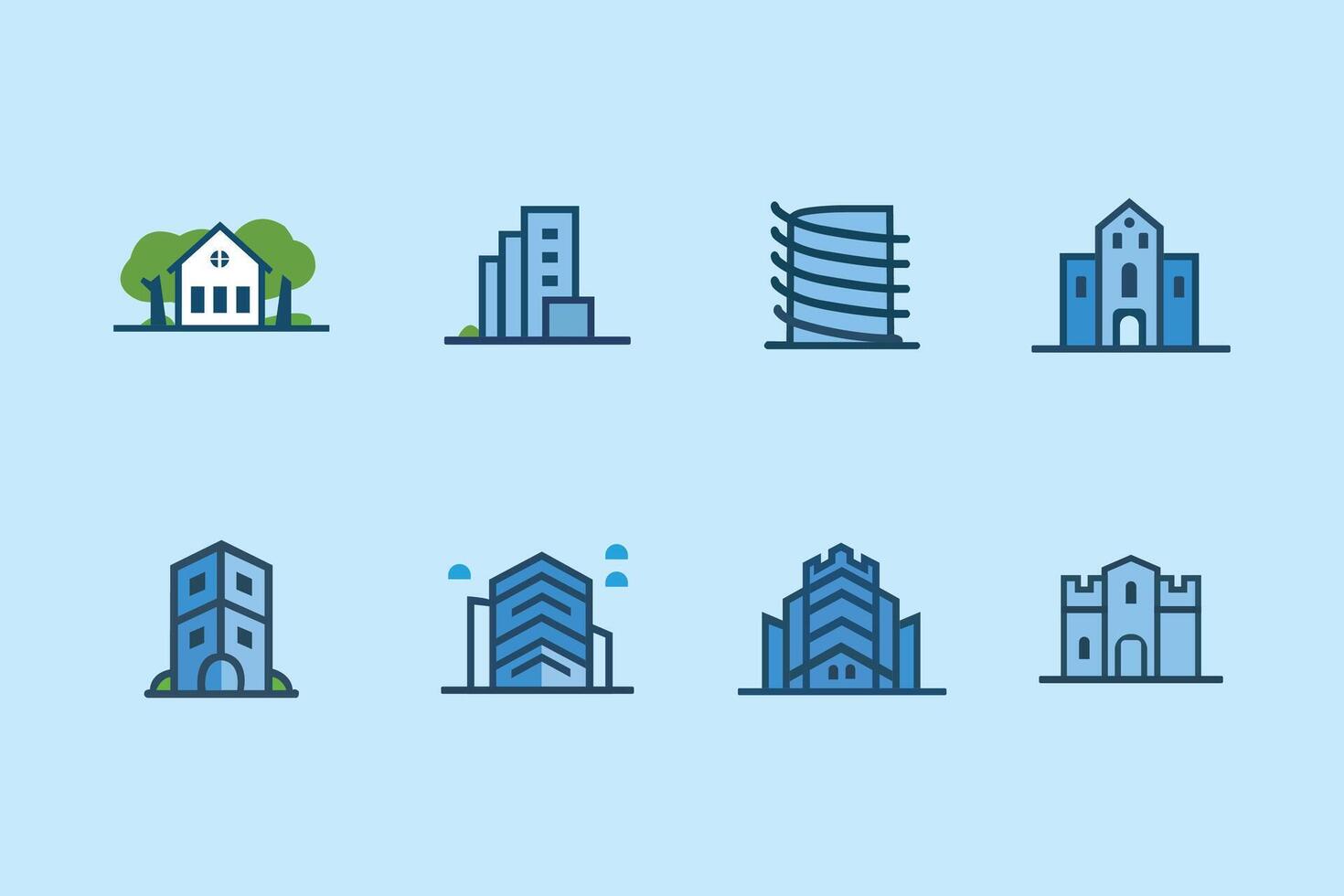 real estate flat icons vector