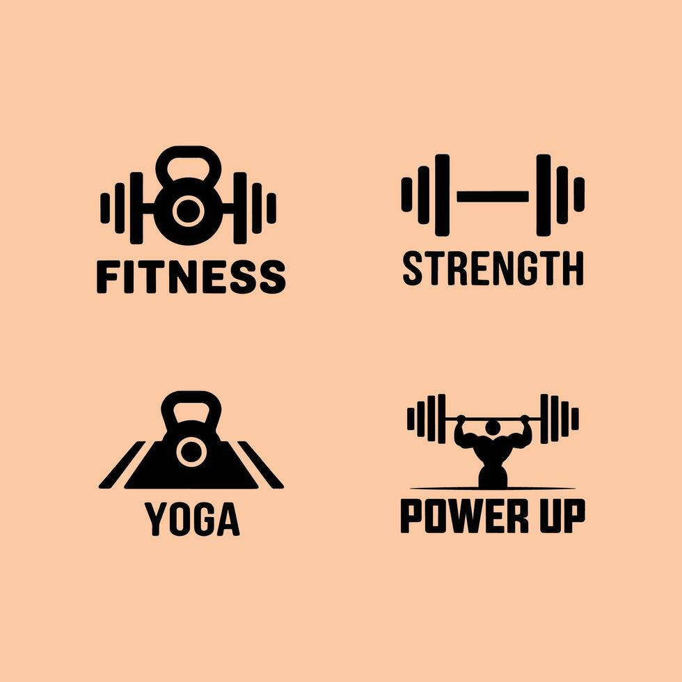 fitness silhouette logo vector