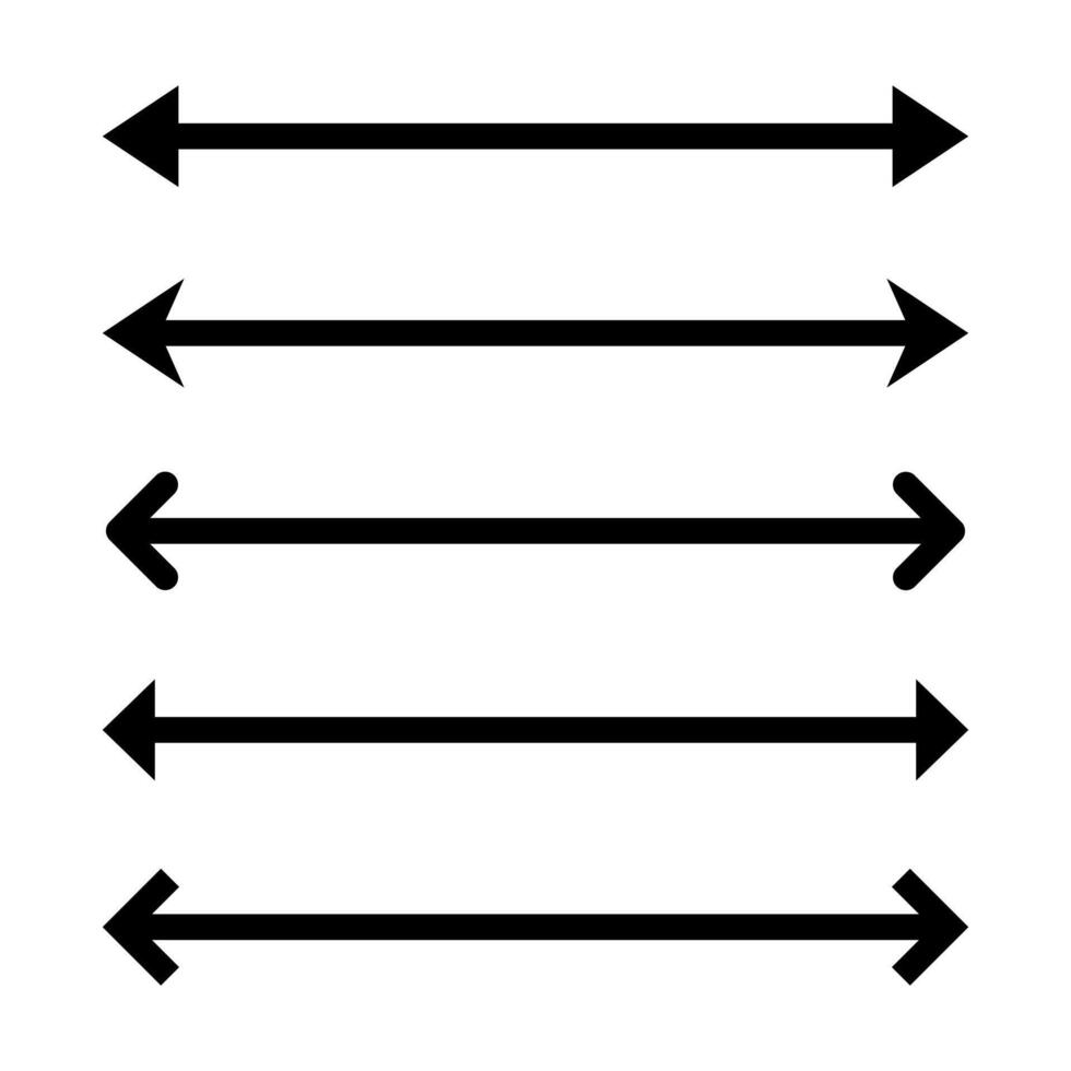 Double arrow icon set. Two way side sign symbol vector