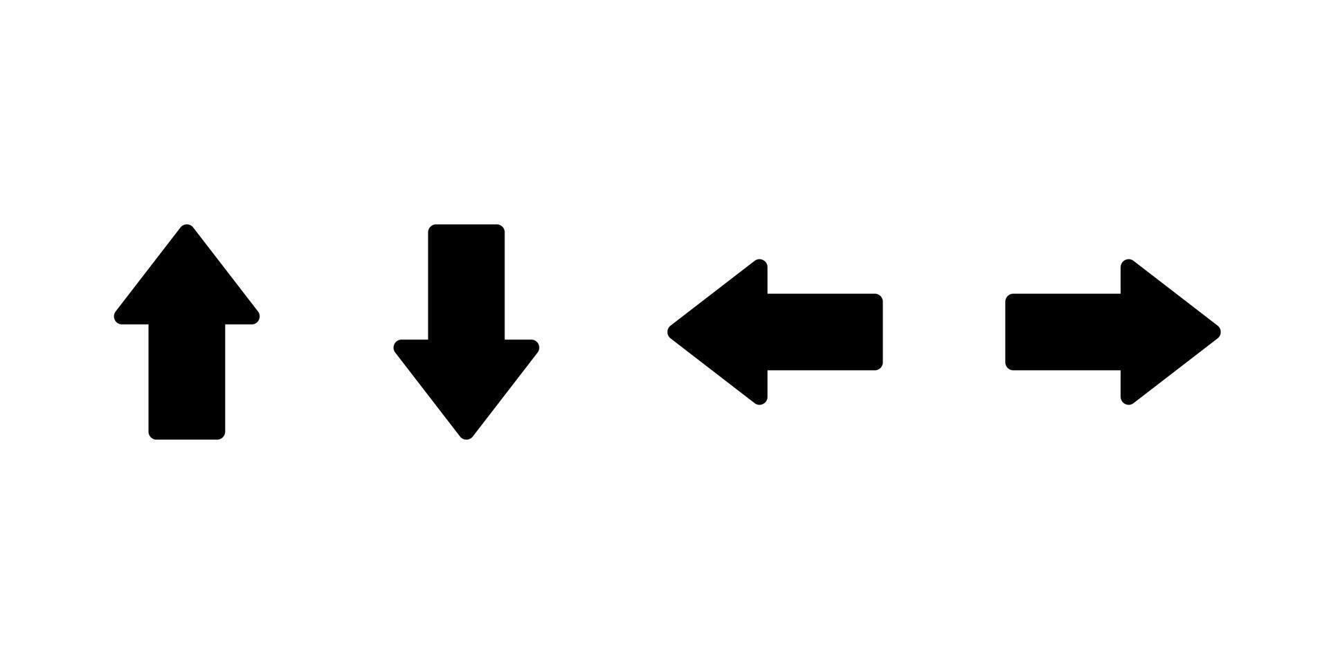 Up, down, left, and right arrow icon in rounded corner. Upward, downward, leftward, and rightward sign symbol vector