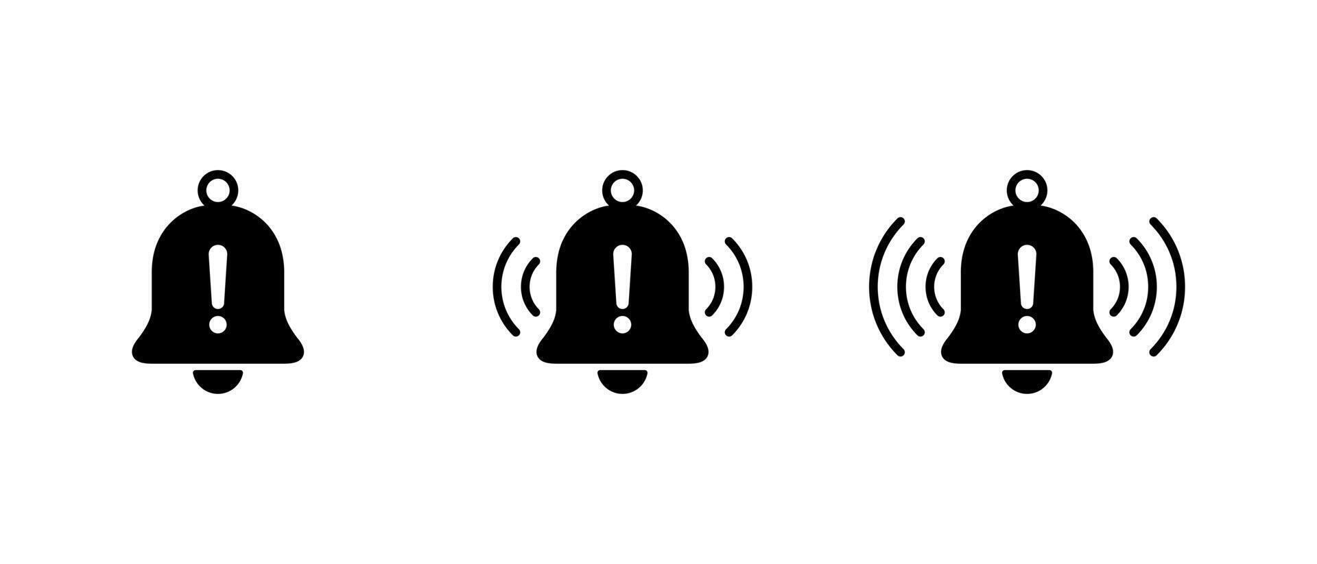 Bell with exclamation mark sign icon. Notification emergency sign symbol vector