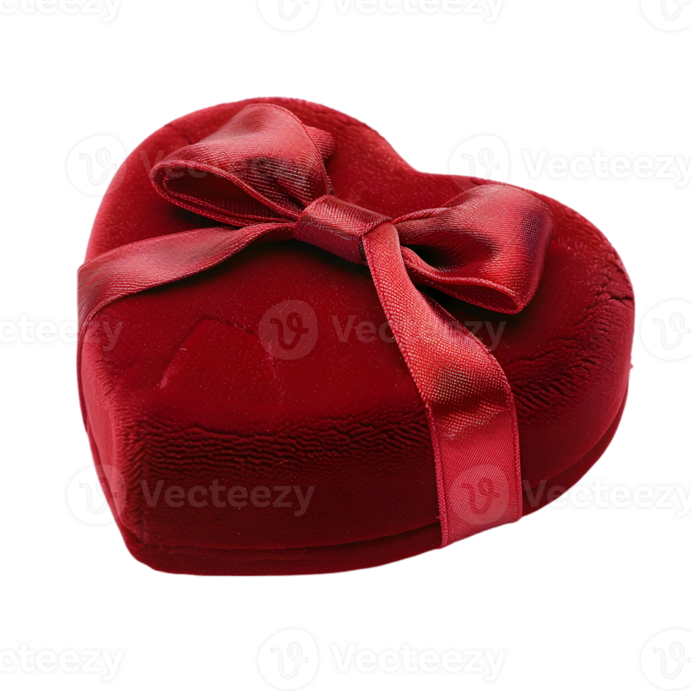Luxury Red Heart-Shaped Velvet Gift Box for Special Occasions png