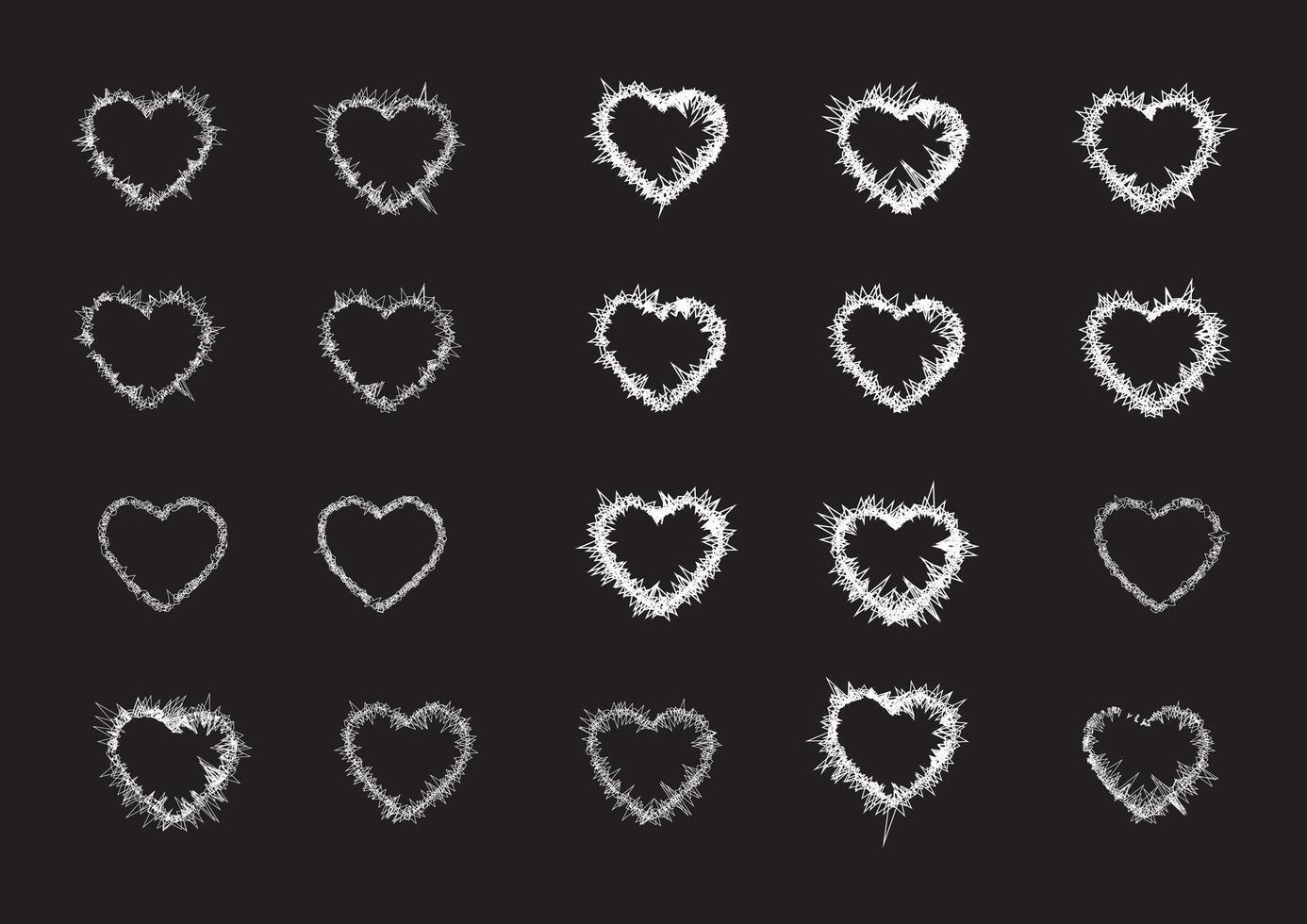 20 Minimalist Heart Shapes Collection Abstract Style For Christmas, Valentine, Diwali, Eid, Other Festivals vector