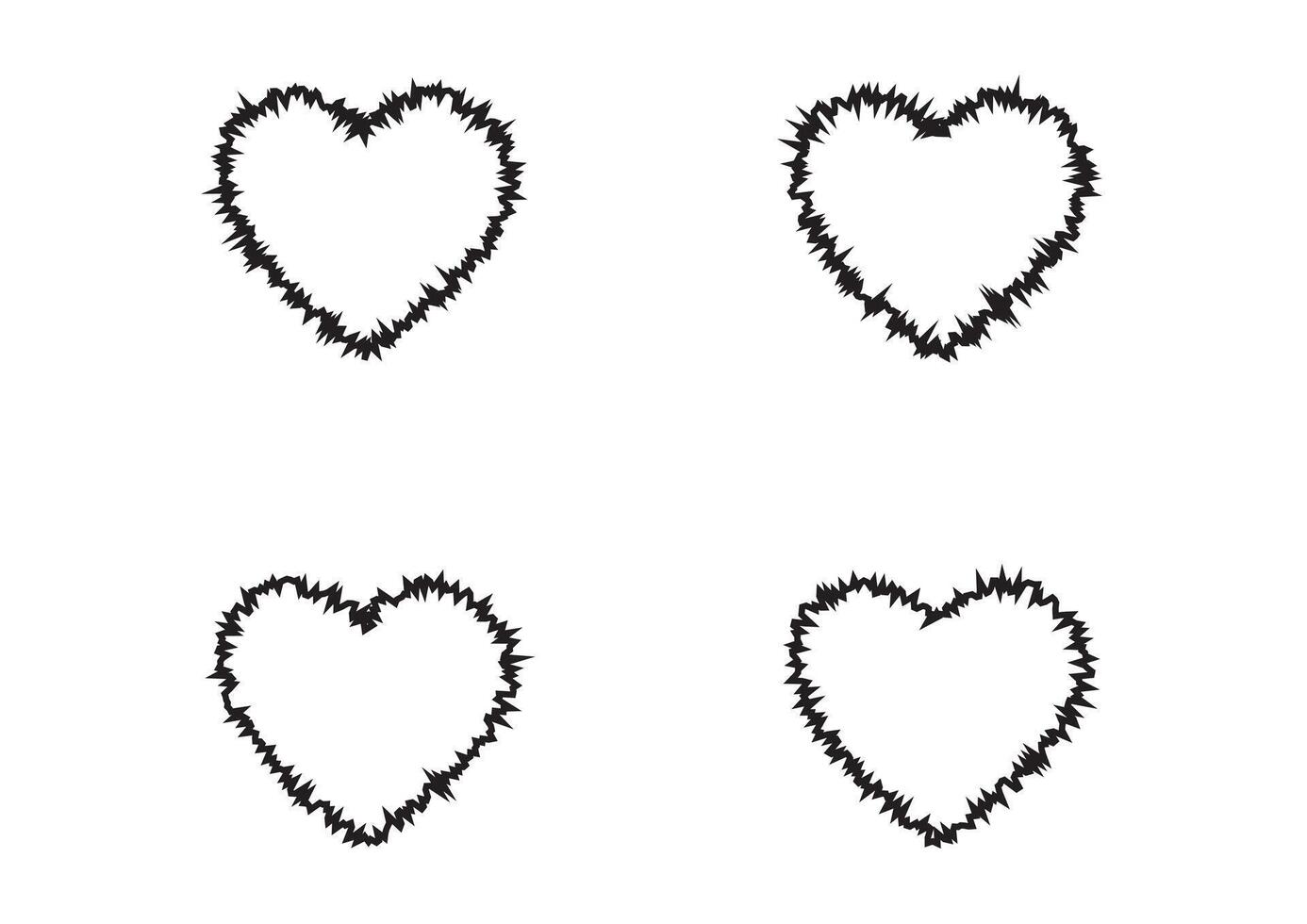 Sharp Edged Heart Shapes Collection Bold and Unique Heart Outlines for Creative Designs vector